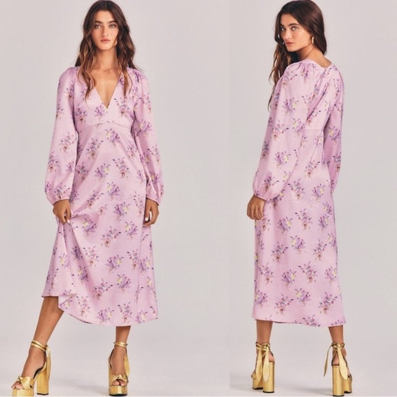 LoveShackFancy | $595 Kinnear Midi Dress in Ballet Slipper Pink, Size 4 - Picture 11 of 11